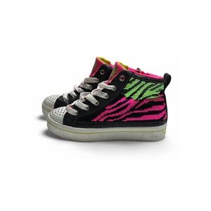 Skechers Flip Kicks High-Top Sneakers – Black/Pink Neon – Kids Size 2